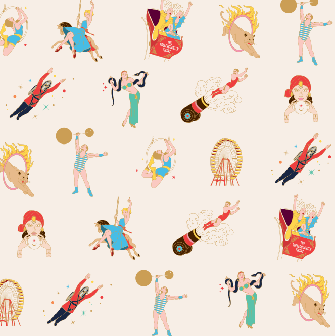 wrapping paper with wonderland characters featured
